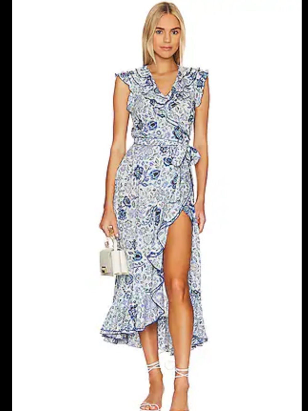Poupette St. Barth Aude Midi Dress in Blue Pensee Size Small
